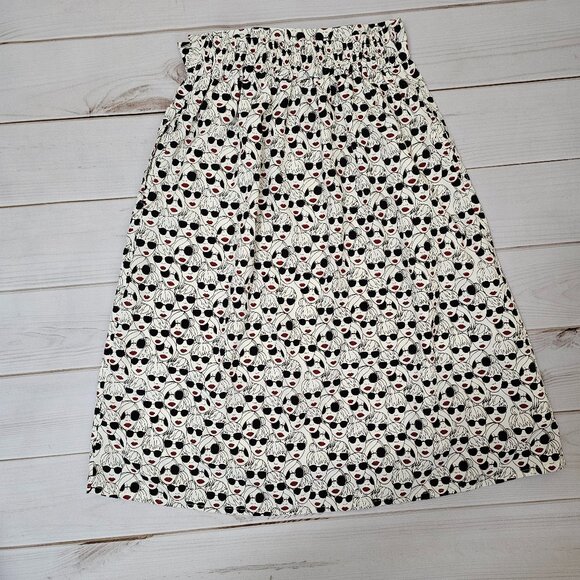 Porridge Anthropologie NWT Getaway Tie Front A-line Sunglasses Faces Skirt~XS - Picture 8 of 11